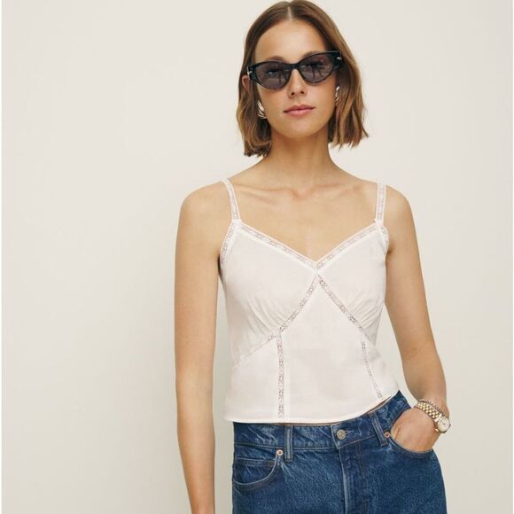 Reformation Christa Camisole in white at Nordstroms Size 12 NEW $128 - Picture 5 of 6